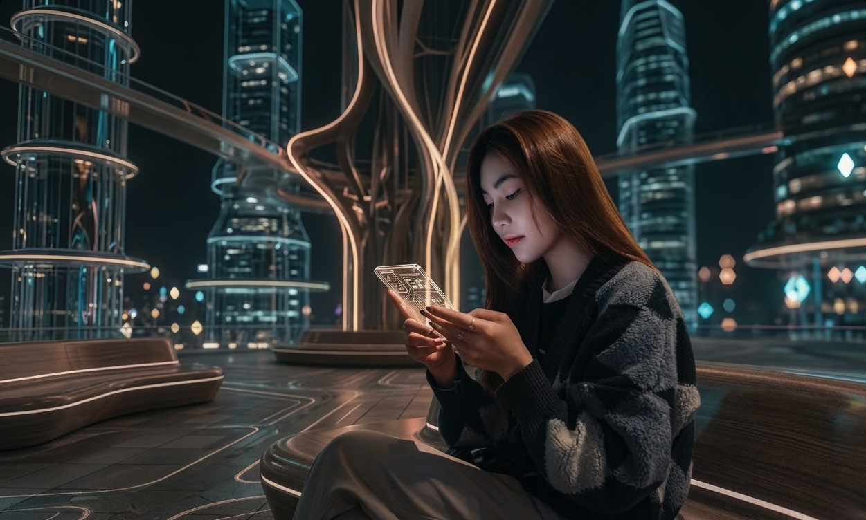 Girl texting on her phone